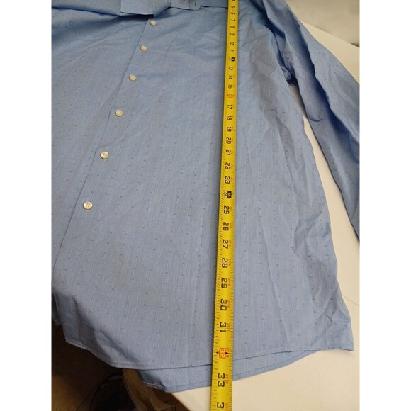 JF J. Ferrar SLIM FIT Blue Dress Shirt Men XXL 18-18 1/2  34/35 - Picture 6 of 8